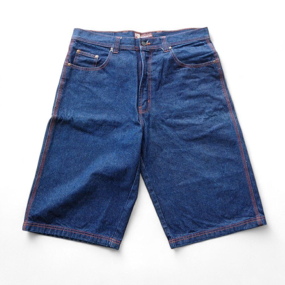 Risk Jeans‎ Co. Vintage Y2K Streetwear Denim Shorts Dark Wash Men's 36 x 15